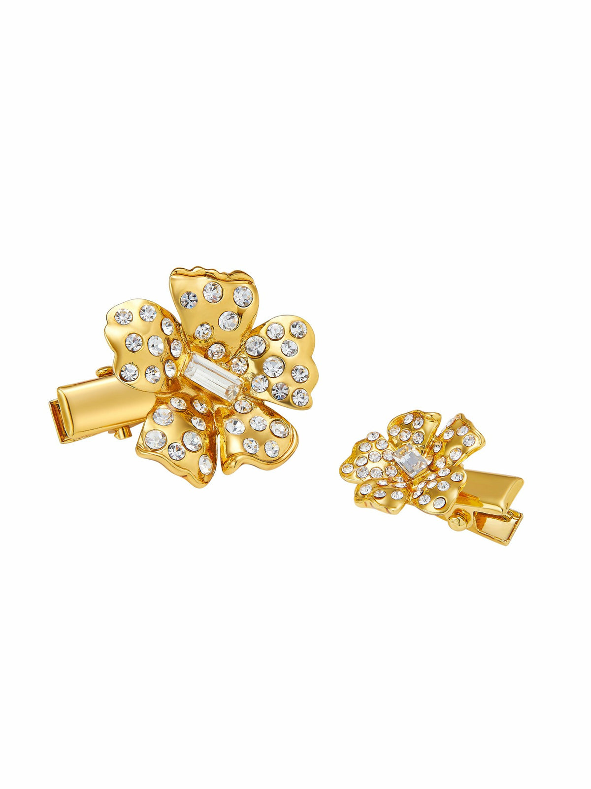 Florabelle Crystal Flower Gold Hair Clip - Nana Jacqueline