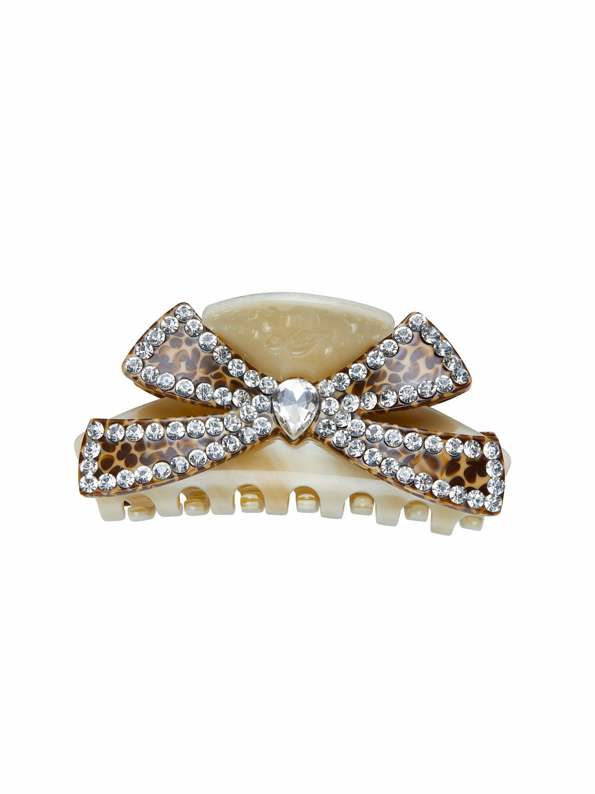 Milania Crystal Bow Beige Hair Clip - Nana Jacqueline