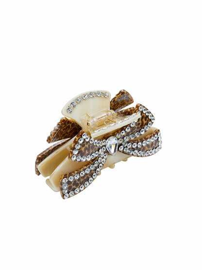 Milania Crystal Bow Beige Hair Clip - Nana Jacqueline