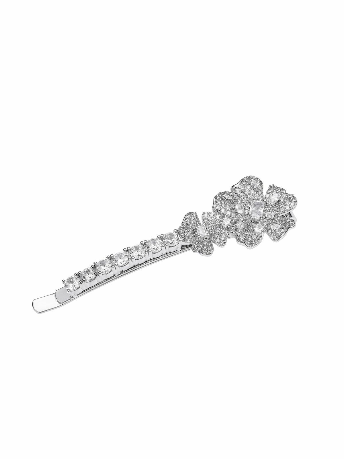 Harlowe Floral Crystal White Hair Clip - Nana Jacqueline