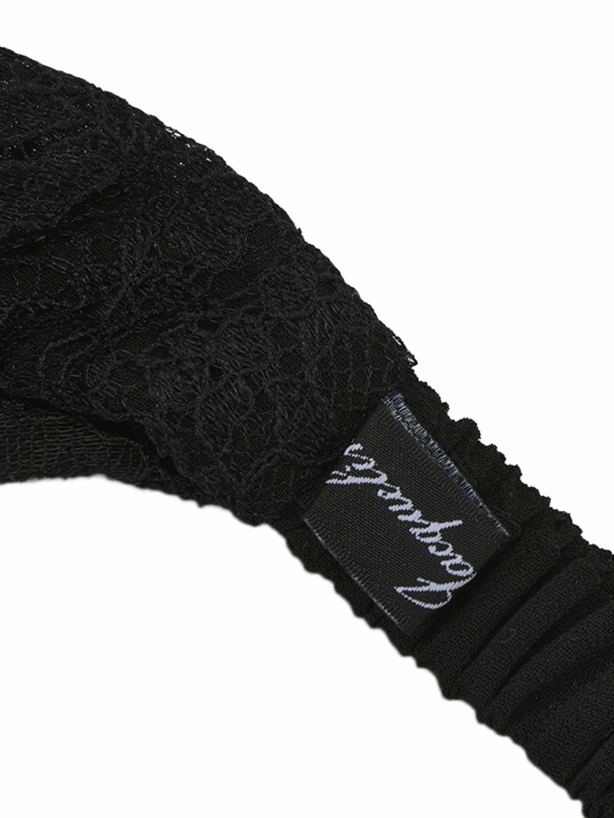 Sylvie Lace-Trim Black Headscarf - Nana Jacqueline