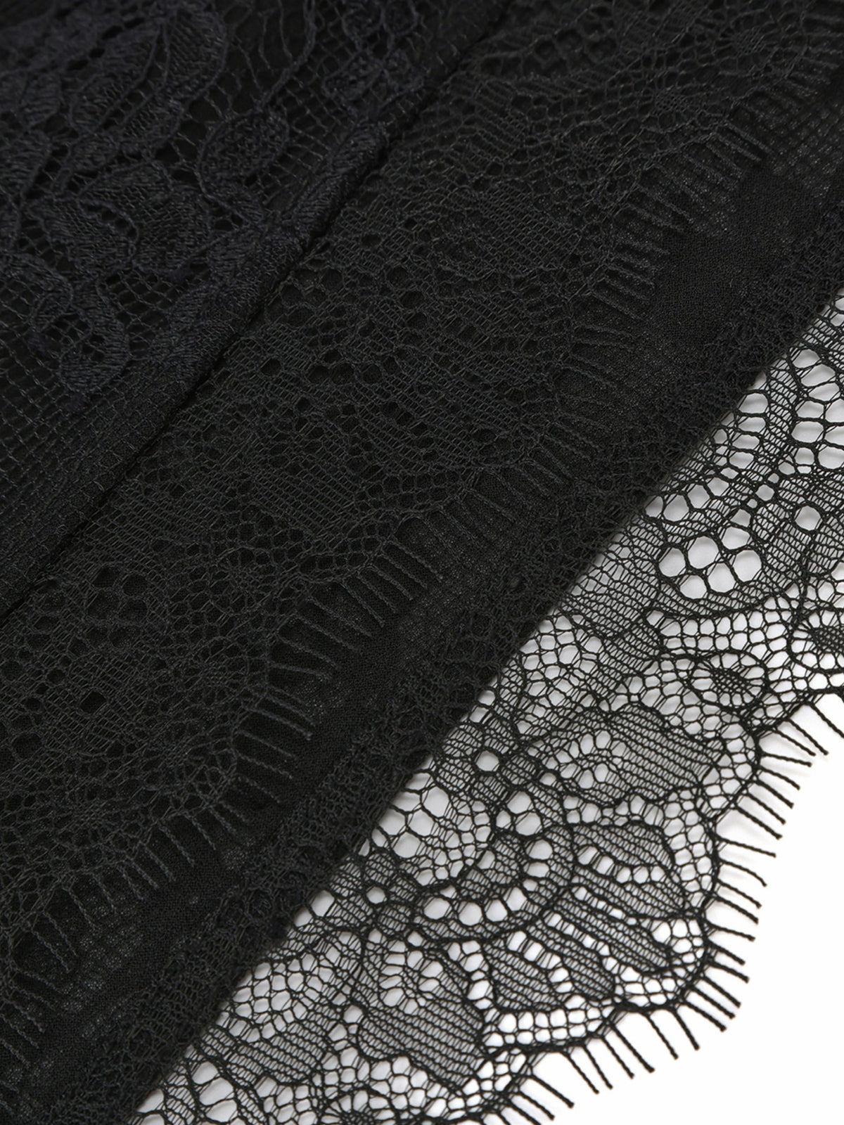 Sylvie Lace-Trim Black Headscarf - Nana Jacqueline