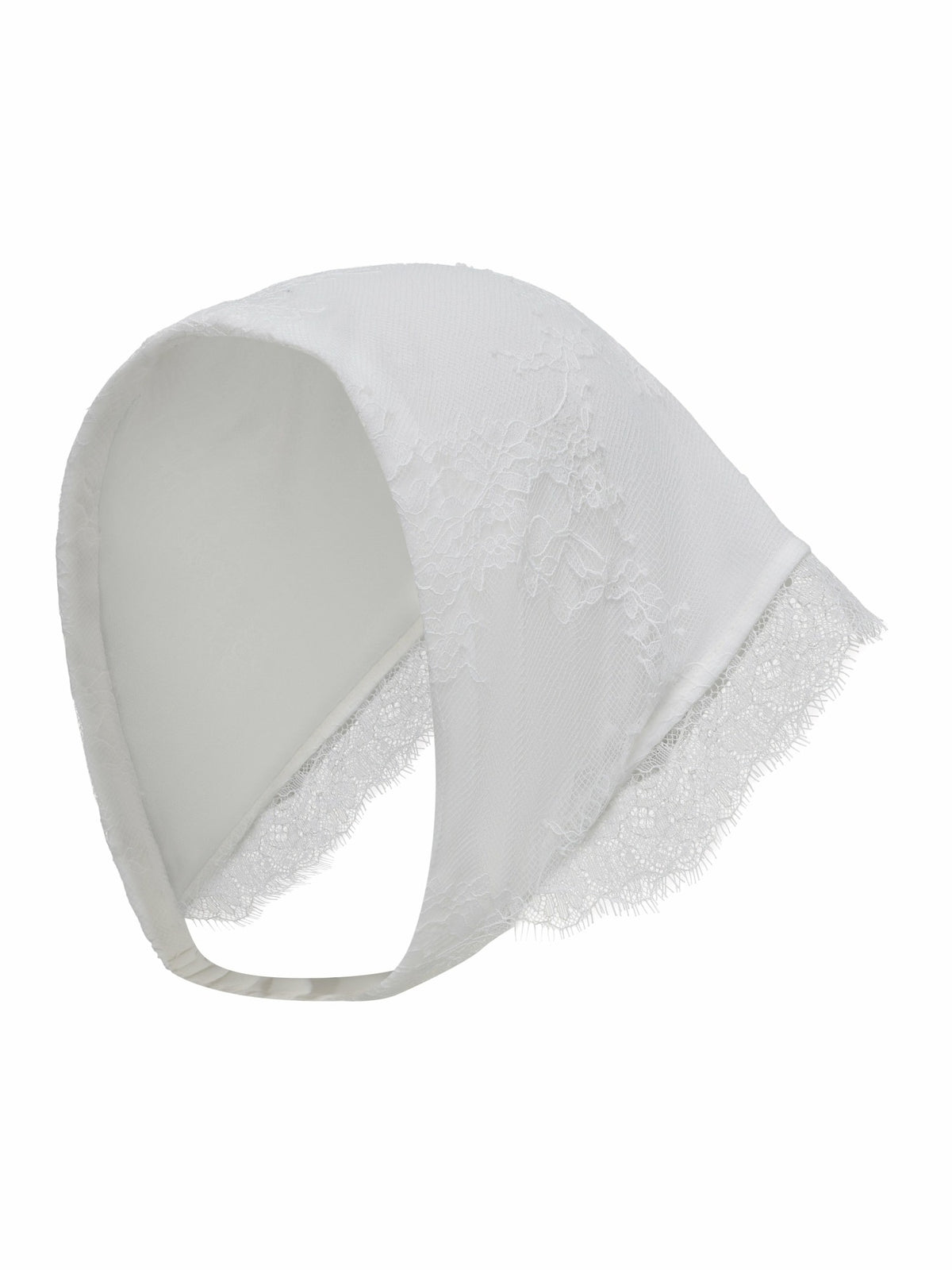 Sylvie Lace-Trim White Headscarf - Nana Jacqueline