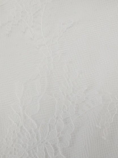 Sylvie Lace-Trim White Headscarf - Nana Jacqueline
