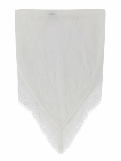 Sylvie Lace-Trim White Headscarf - Nana Jacqueline