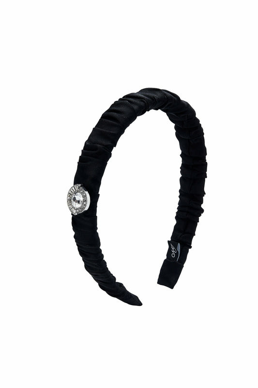 Black Silk Headband with Crystal Detail - Nana Jacqueline