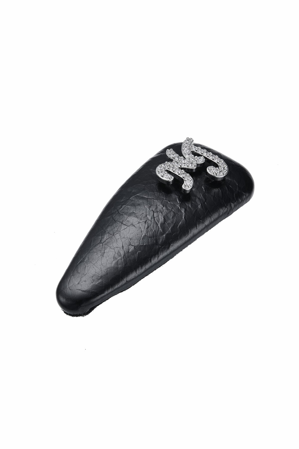 Black Leather Hair Clip Set with Crystal Detail - Nana Jacqueline