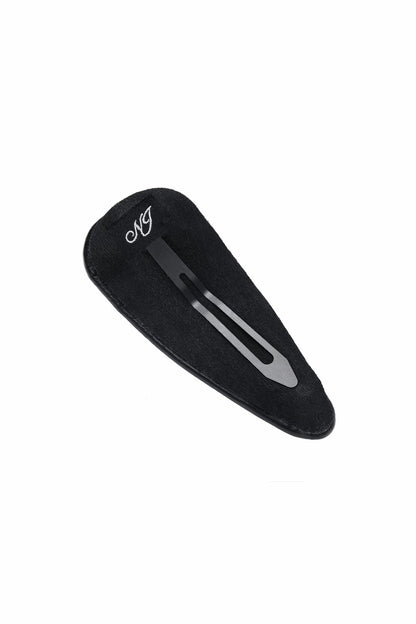 Black Leather Hair Clip Set with Crystal Detail - Nana Jacqueline