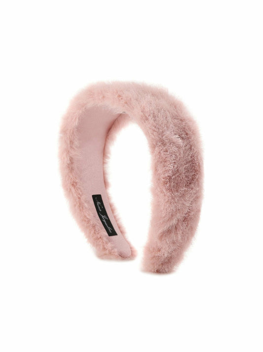 Melanie Fur Headband: Pink Headband for Holiday Party - Nana Jacqueline