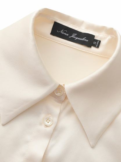 Eva Tie-Back Satin Champagne Shirt - Nana Jacqueline