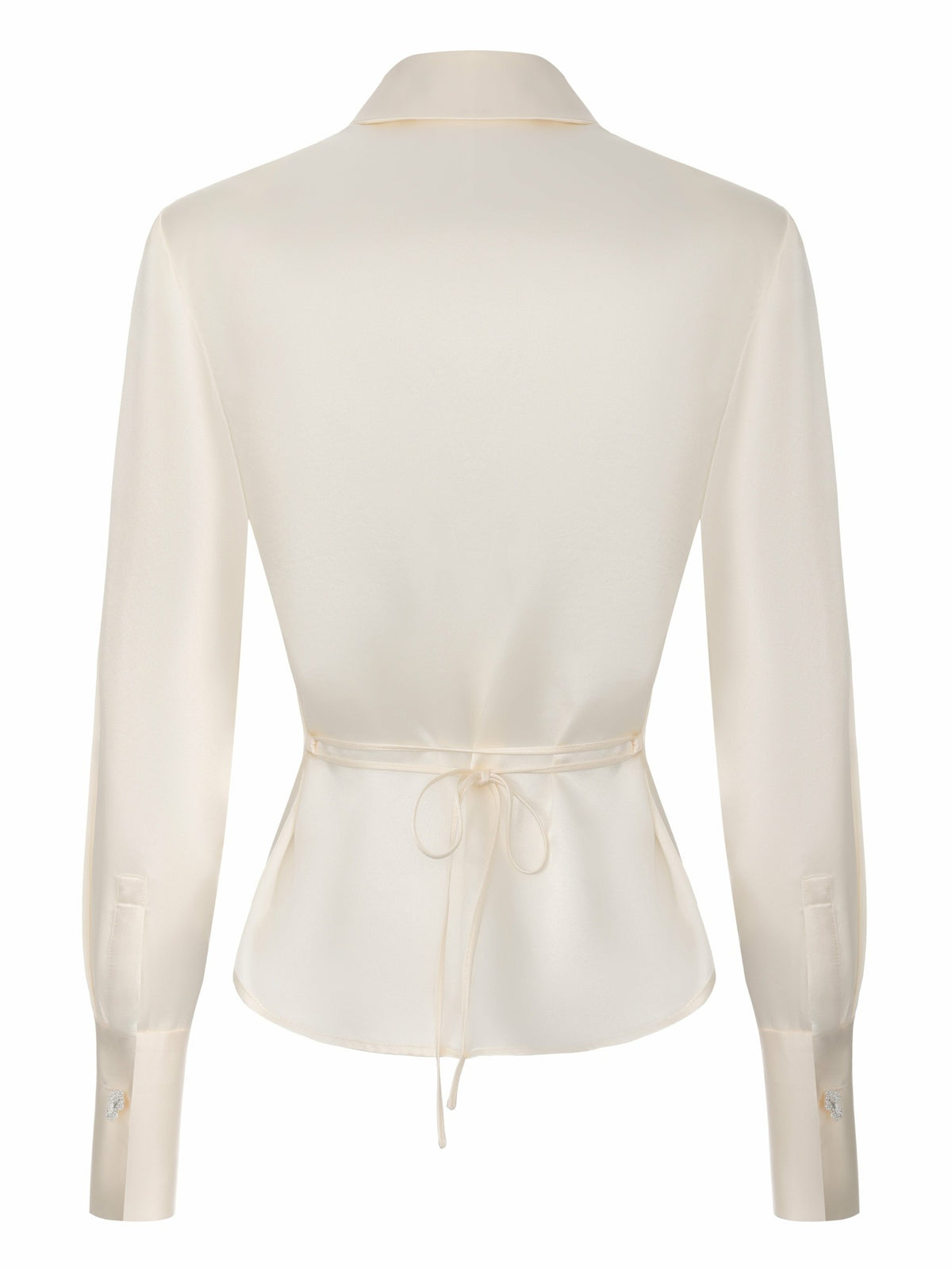 Eva Tie-Back Satin Champagne Shirt - Nana Jacqueline