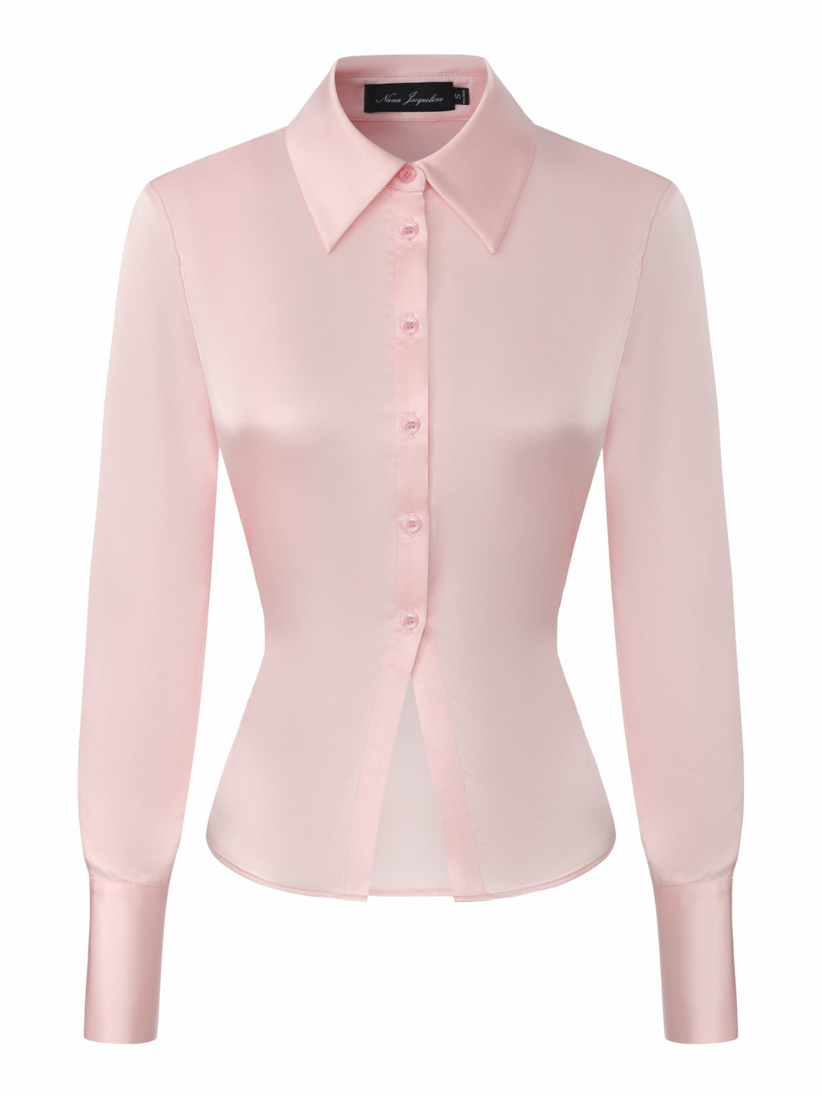 Eva Tie-Back Satin Pink Shirt - Nana Jacqueline