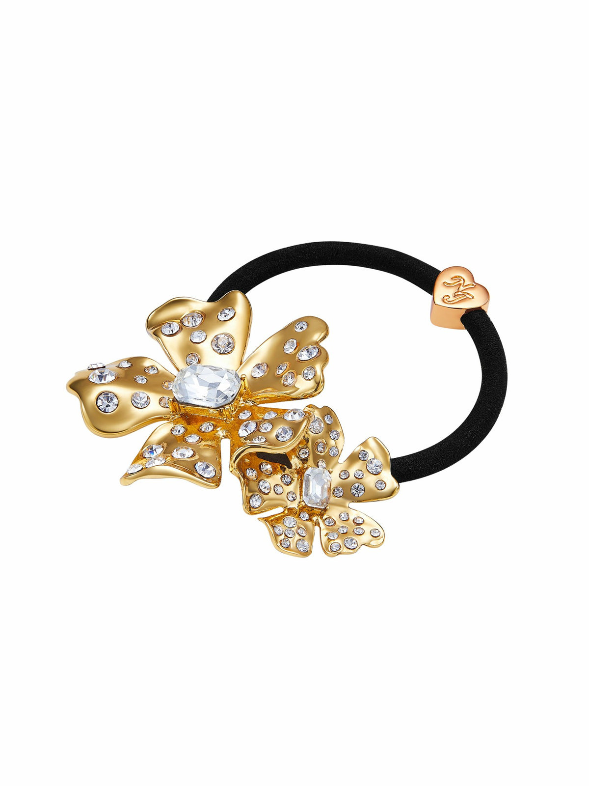 Lilenne Floral Crystal Gold Hair Tie - Nana Jacqueline