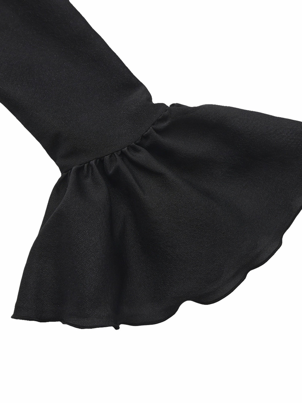 Charlotte Ruffle V-Neck Black Wrap Top - Nana Jacqueline