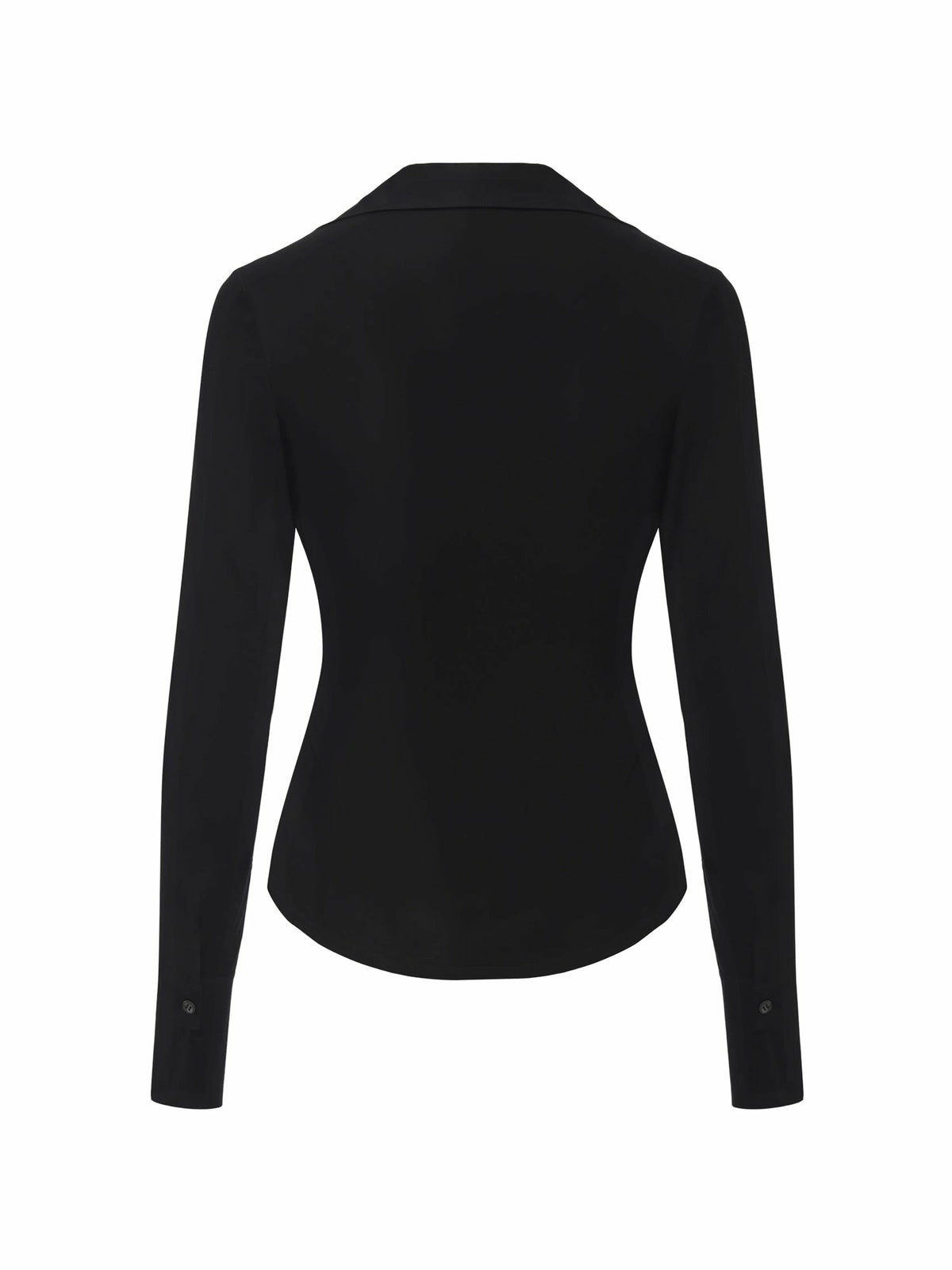 Black Tailored Long Sleeve Button-Down Shirt - Nana Jacqueline