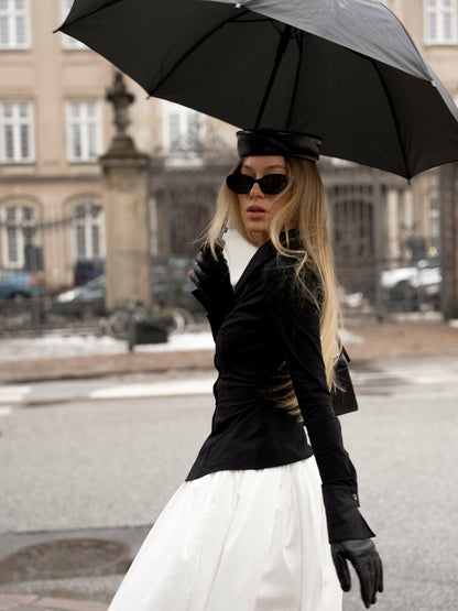 Black Tailored Long Sleeve Button-Down Shirt - Nana Jacqueline