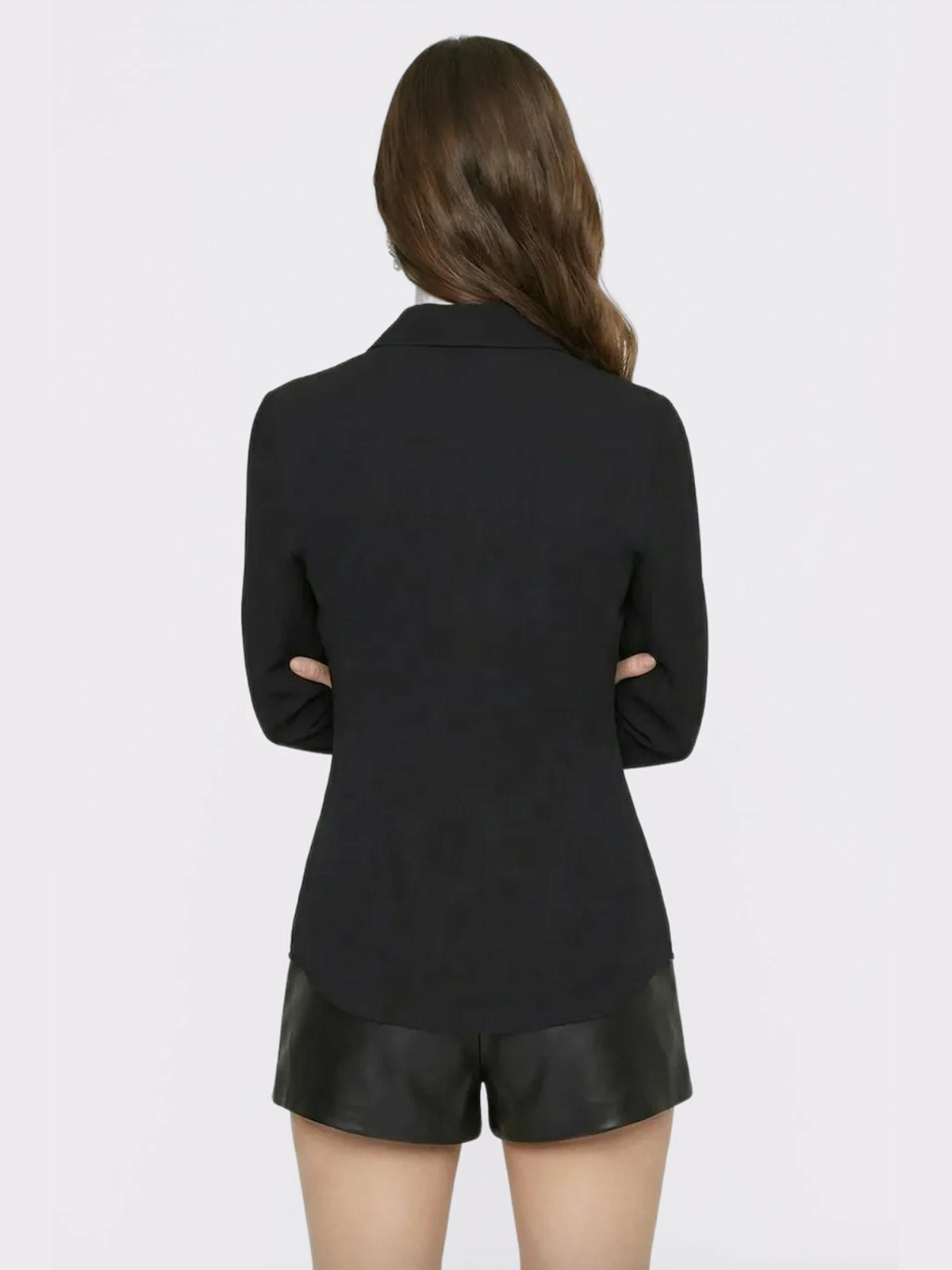 Black Tailored Long Sleeve Button-Down Shirt - Nana Jacqueline