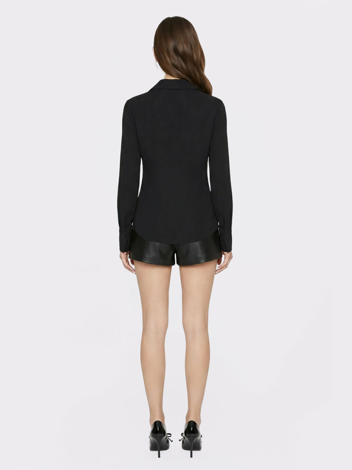 Black Tailored Long Sleeve Button-Down Shirt - Nana Jacqueline