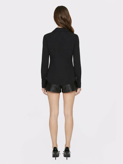Black Tailored Long Sleeve Button-Down Shirt - Nana Jacqueline