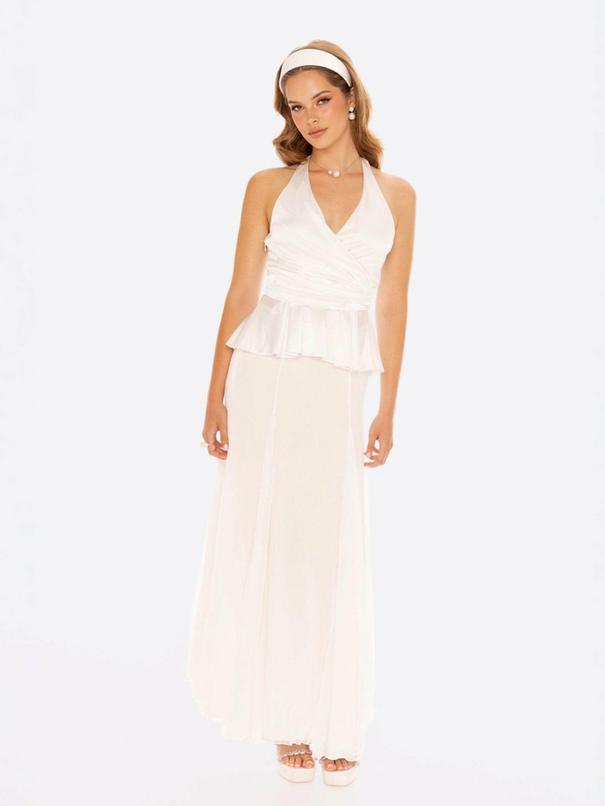 Julisa Top: White Satin Top for Engagement Party - Nana Jacqueline
