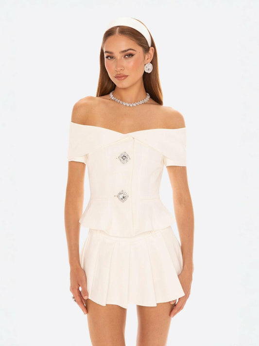 Blakely Top: White Top for Engagement Party - Nana Jacqueline