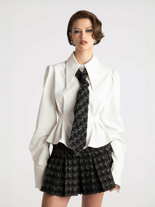 Kensie Top + Tie: White Top for Girls' Night Out - Nana Jacqueline