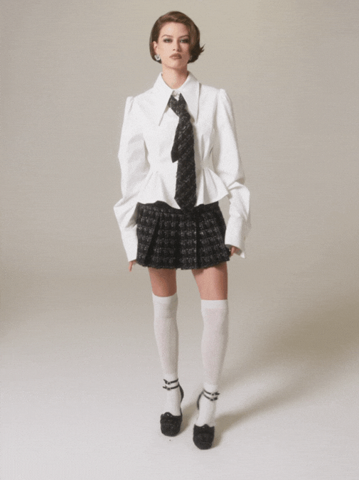 Kensie Top + Tie: White Top for Girls' Night Out - Nana Jacqueline