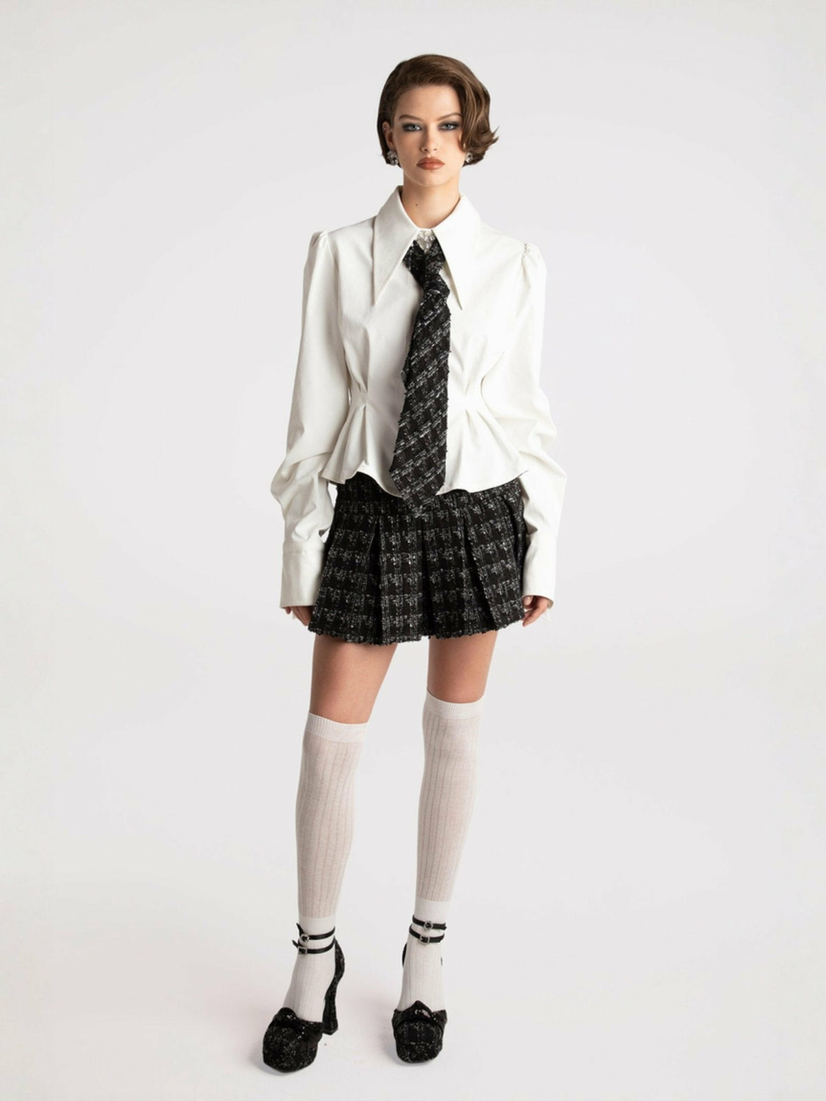 Kensie Top + Tie: White Top for Girls' Night Out - Nana Jacqueline