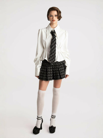 Kensie Top + Tie: White Top for Girls' Night Out - Nana Jacqueline