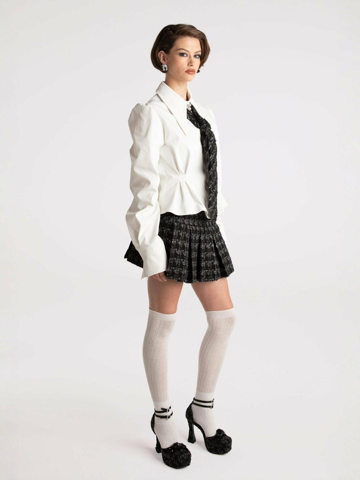 Kensie Top + Tie: White Top for Girls' Night Out - Nana Jacqueline