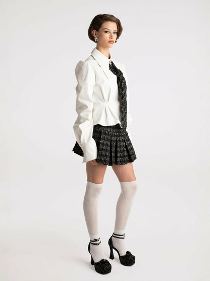 Kensie Top + Tie: White Top for Girls' Night Out - Nana Jacqueline