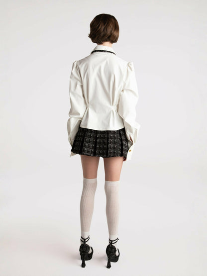 Kensie Top + Tie: White Top for Girls' Night Out - Nana Jacqueline