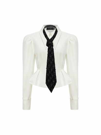 Kensie Top + Tie: White Top for Girls' Night Out - Nana Jacqueline