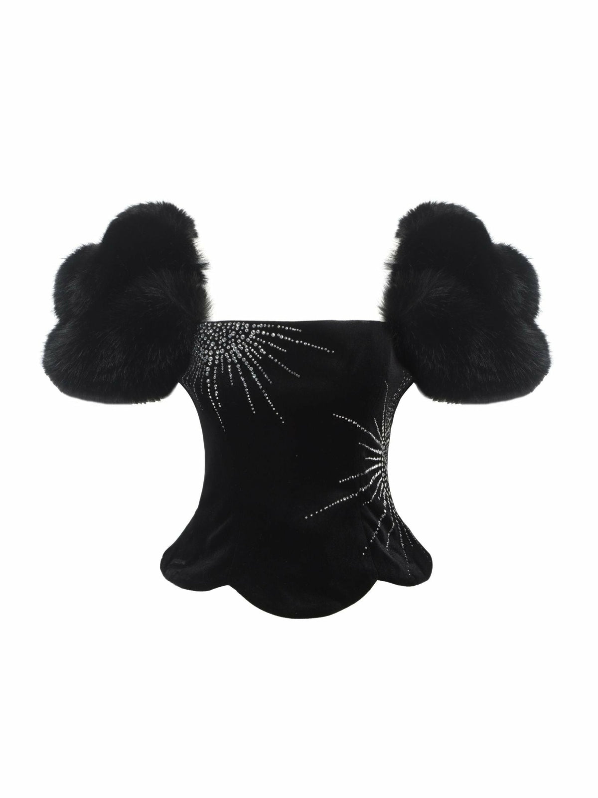Alicia Velvet Top: Black Velvet Top for Cocktail Party - Nana Jacqueline