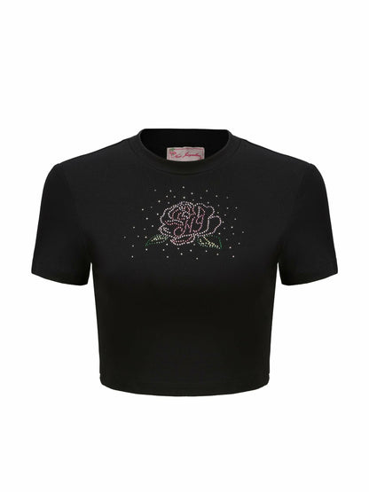 Elle Baby Tee: Black Baby Tee for Casual Luxury Daytime Outfit - Nana Jacqueline