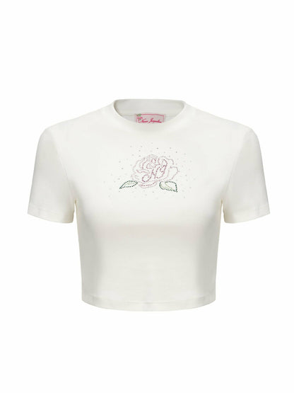 Elle Baby Tee: White Tee for Casual Luxury Daytime Outfit - Nana Jacqueline