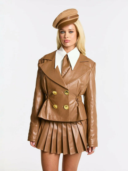 Gina Jacket: Brown Jacket for Date Night - Nana Jacqueline