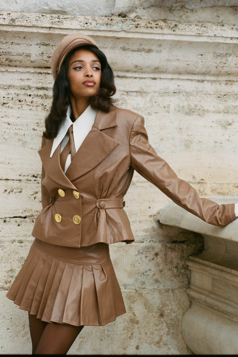 Gina Jacket: Brown Jacket for Date Night - Nana Jacqueline