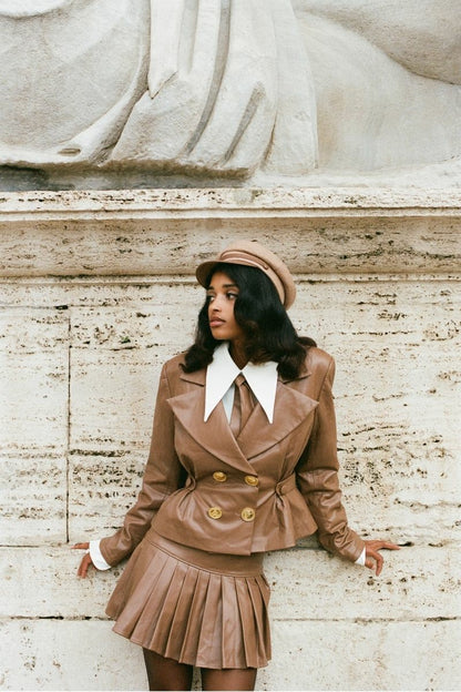 Gina Jacket: Brown Jacket for Date Night - Nana Jacqueline
