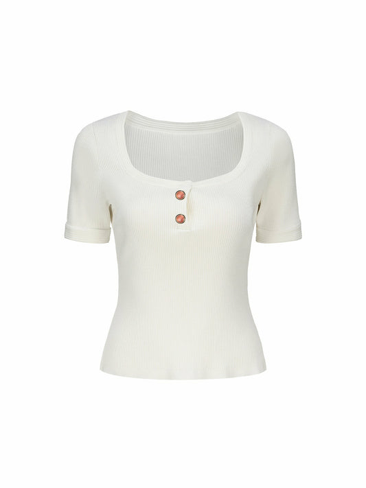 Gemma Top: White Knit Top for Brunch - Nana Jacqueline