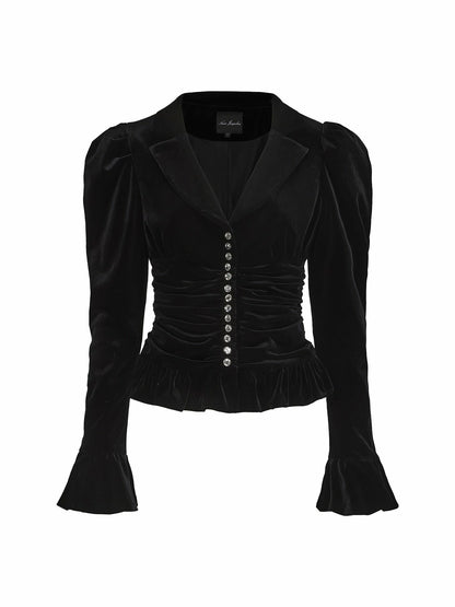 Josie Velvet Top: Black Top for Cocktail Party - Nana Jacqueline
