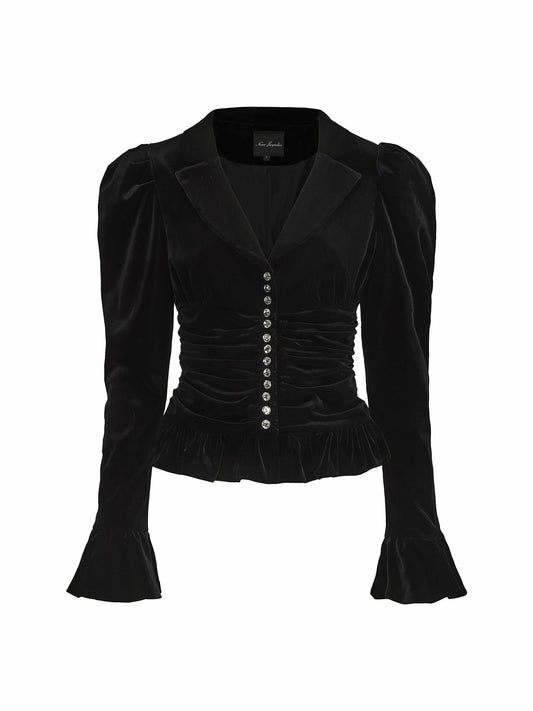 Josie Velvet Top: Black Top for Cocktail Party - Nana Jacqueline