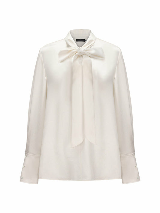 Louisa Top: White Satin Top for Brunch - Nana Jacqueline