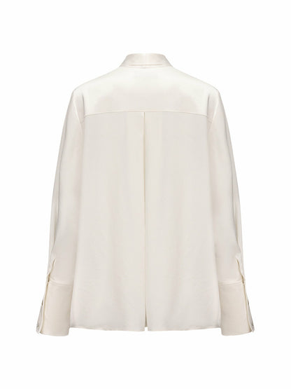 Louisa Top: White Satin Top for Brunch - Nana Jacqueline
