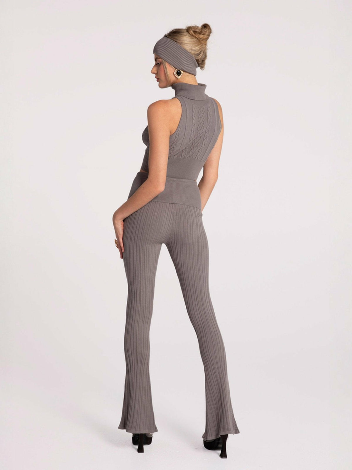 Morgan Top: Grey Knit Top for Brunch - Nana Jacqueline