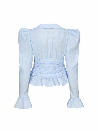 Emilia Top: Blue Top for Brunch - Nana Jacqueline