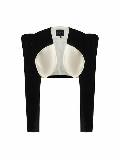 Wilma Velvet Jacket: Black Velvet Jacket for Cocktail Party - Nana Jacqueline