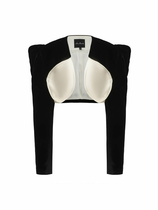 Wilma Velvet Jacket: Black Velvet Jacket for Cocktail Party - Nana Jacqueline