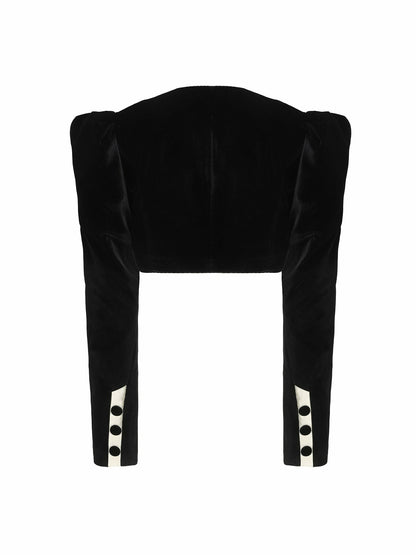 Wilma Velvet Jacket: Black Velvet Jacket for Cocktail Party - Nana Jacqueline
