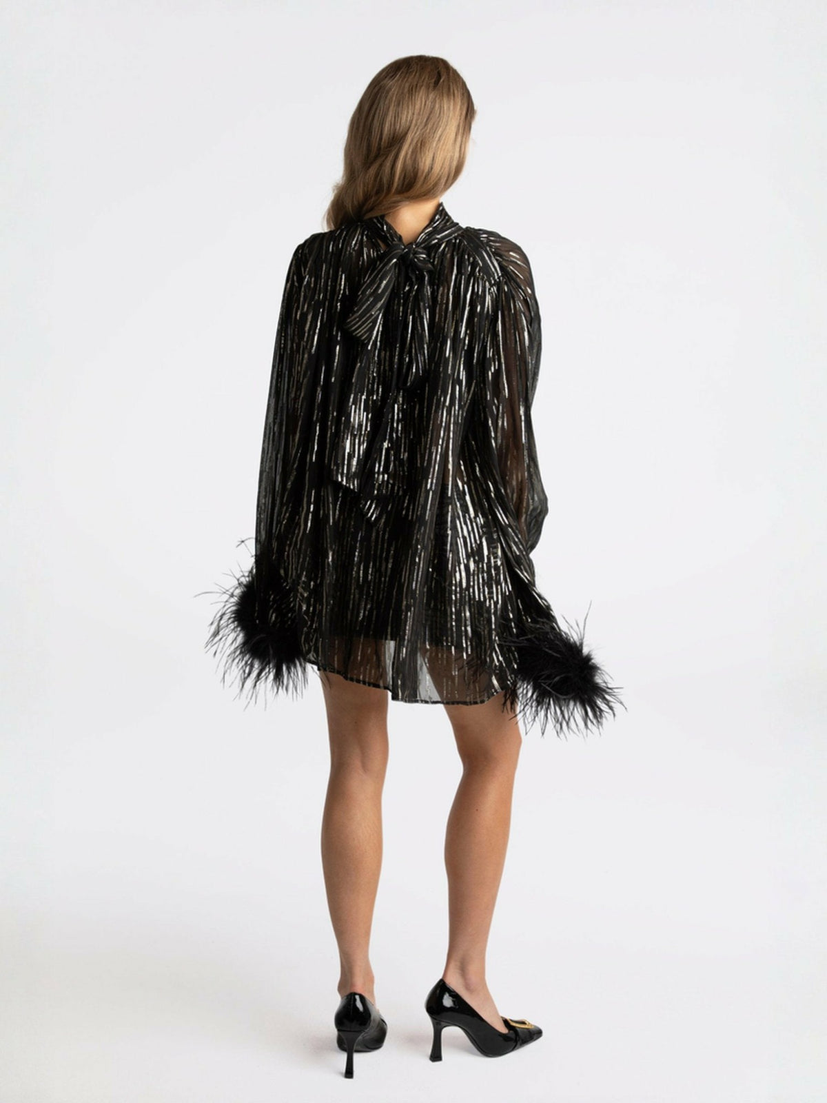 Keira Feather Top: Black Top for Girls' Night Out - Nana Jacqueline
